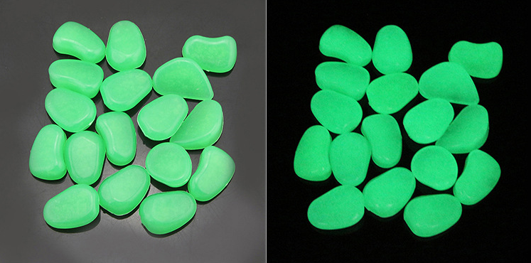 Phosphorescent Garden Pebbles, Colorful Glow Stones