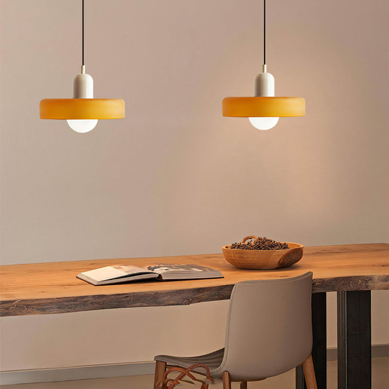 Coloured Glass Pendant Light Bauhaus Style