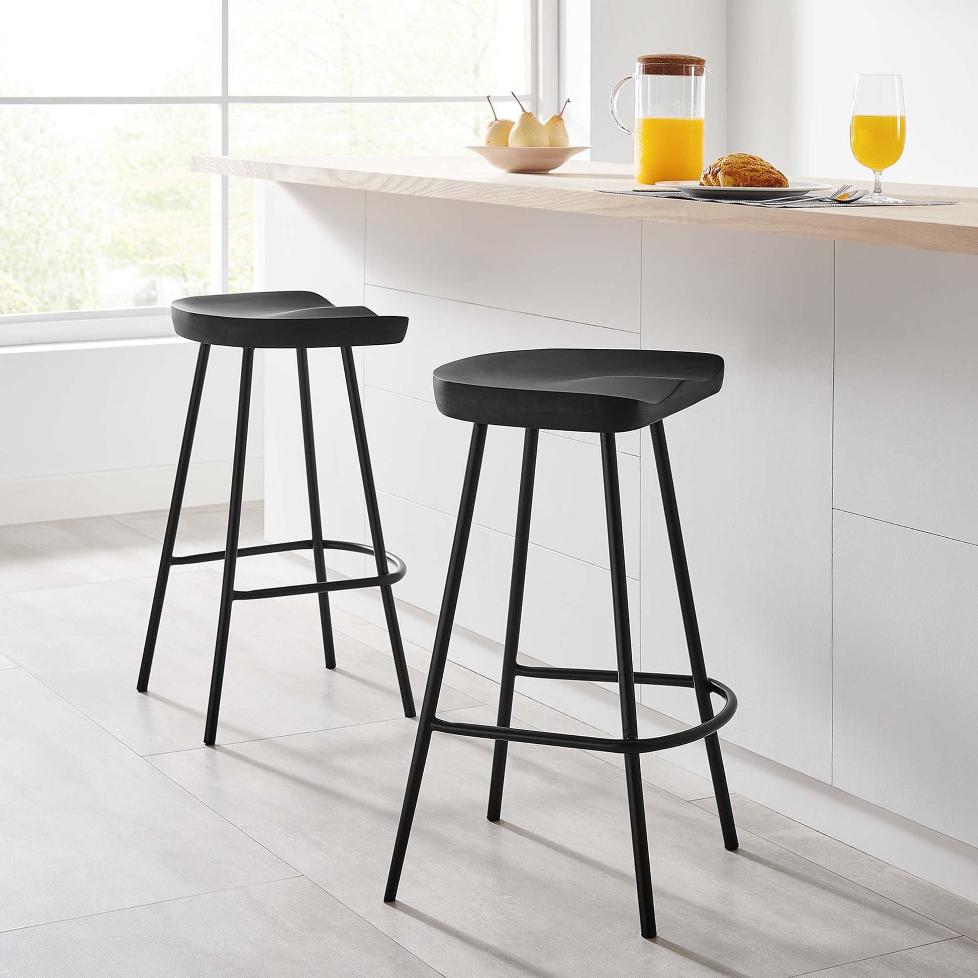 Tabourets de bar Concord en bois sans dossier - Lot de 2