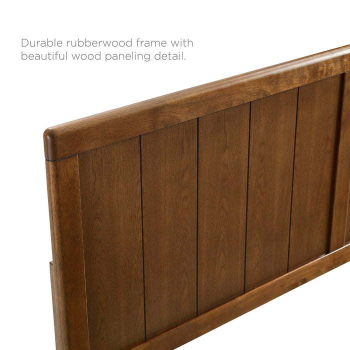Alana Wood Platform Bed With Angular Frame