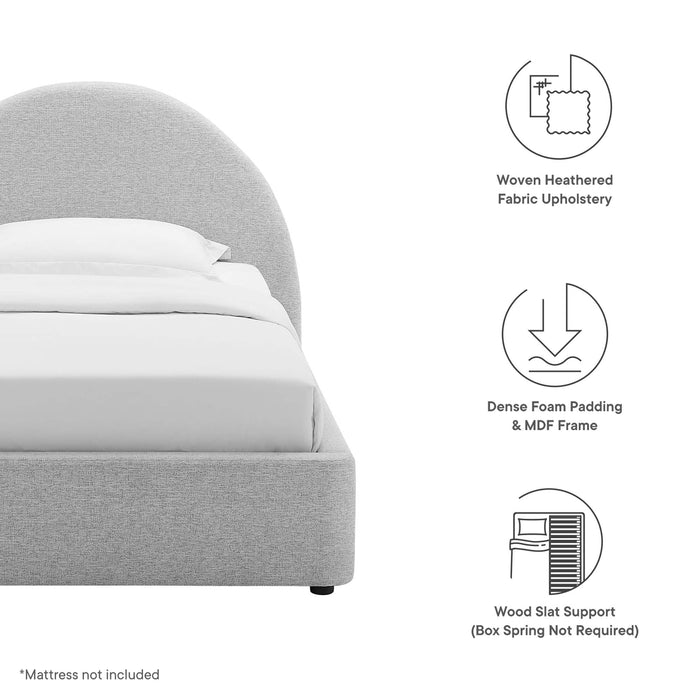 Resort Upholstered Fabric Arched Round Platform Bed