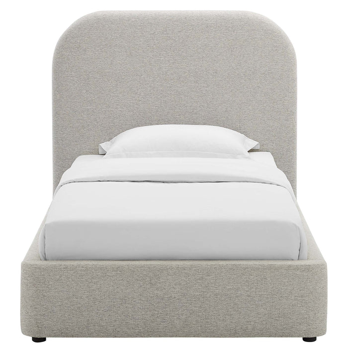 Keynote Upholstered Fabric Curved Platform Bed