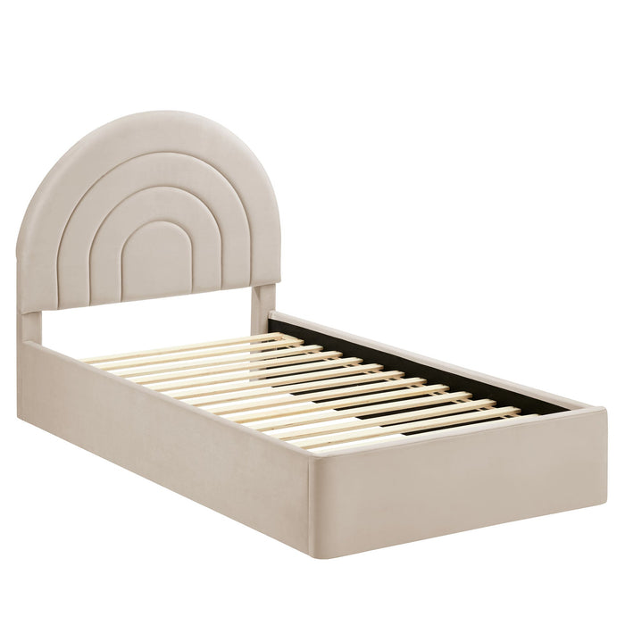 Solana Arched Performance Velvet Platform Bed