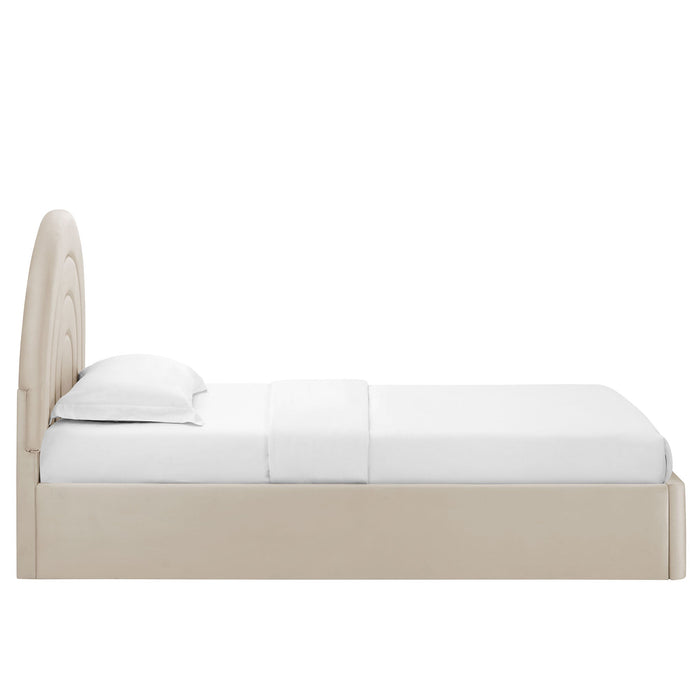 Solana Arched Performance Velvet Platform Bed