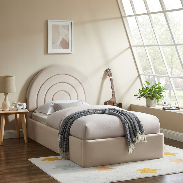 Solana Arched Performance Velvet Platform Bed