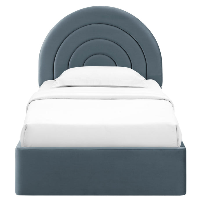 Solana Arched Performance Velvet Platform Bed