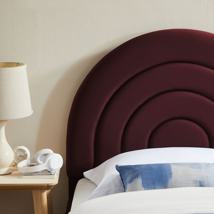 Solana Arched Performance Velvet Platform Bed