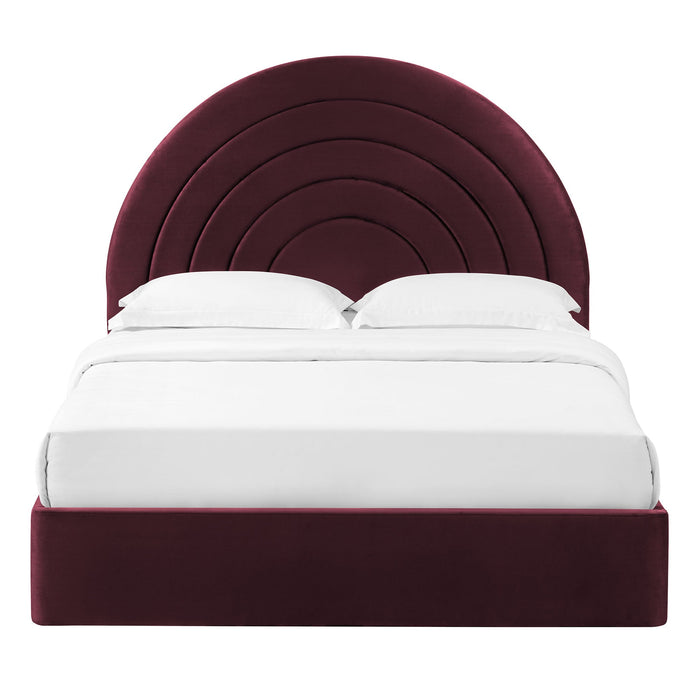 Solana Arched Performance Velvet Platform Bed