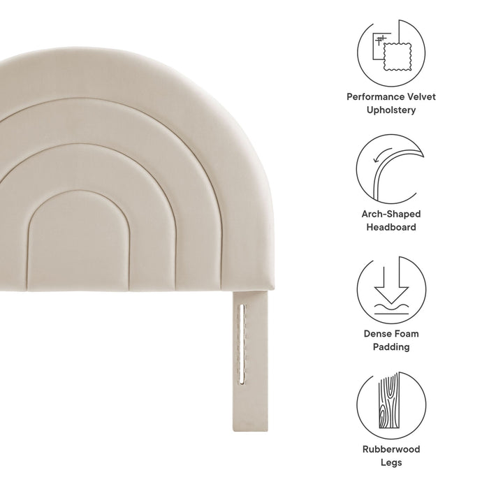 Solana Arched Performance Velvet Headboard