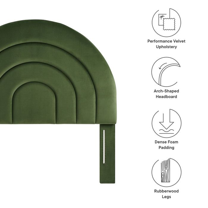 Solana Arched Performance Velvet Headboard