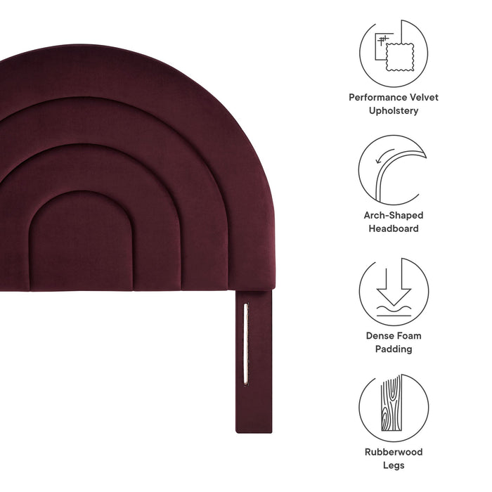Solana Arched Performance Velvet Headboard