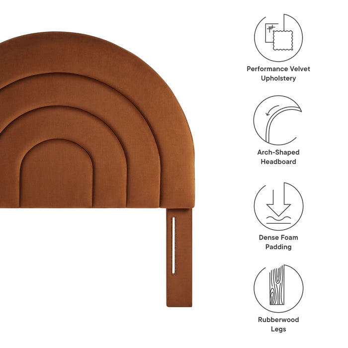 Solana Arched Performance Velvet Headboard