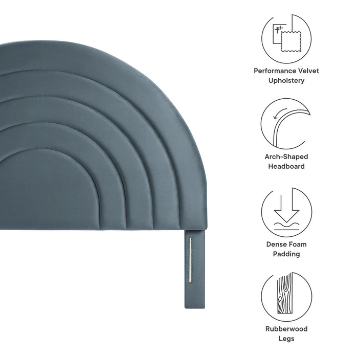 Solana Arched Performance Velvet Headboard