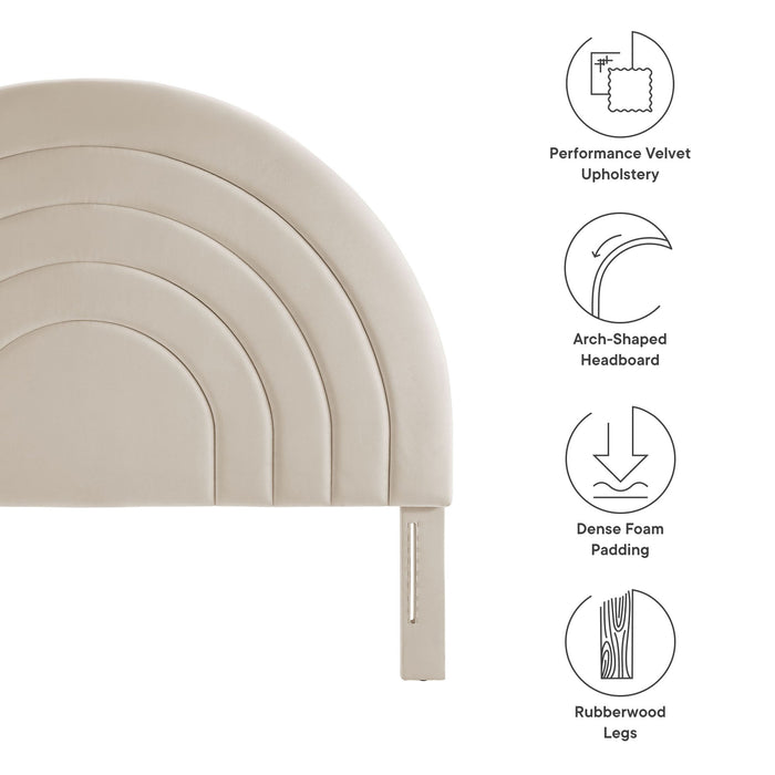 Solana Arched Performance Velvet Headboard