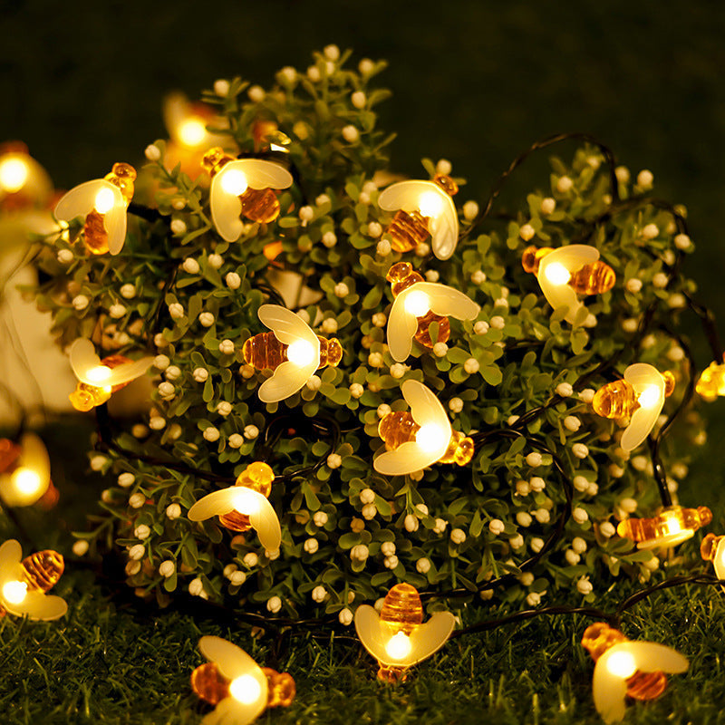 Solar Decorative String Lights, Vibrant Floral Design