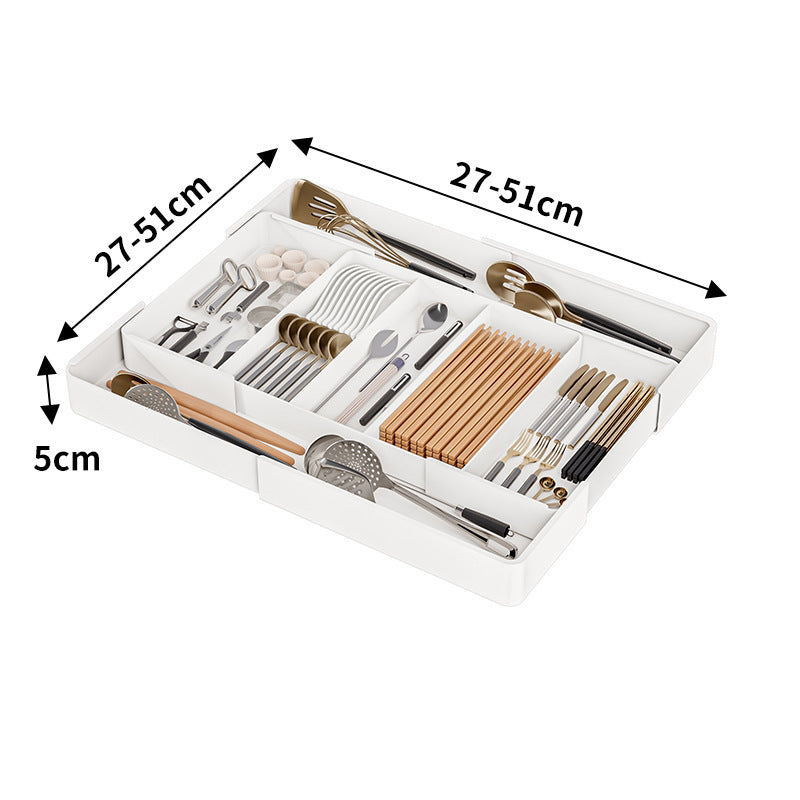 Adjustable Drawer Organizer Space-Saving Kitchen Insert