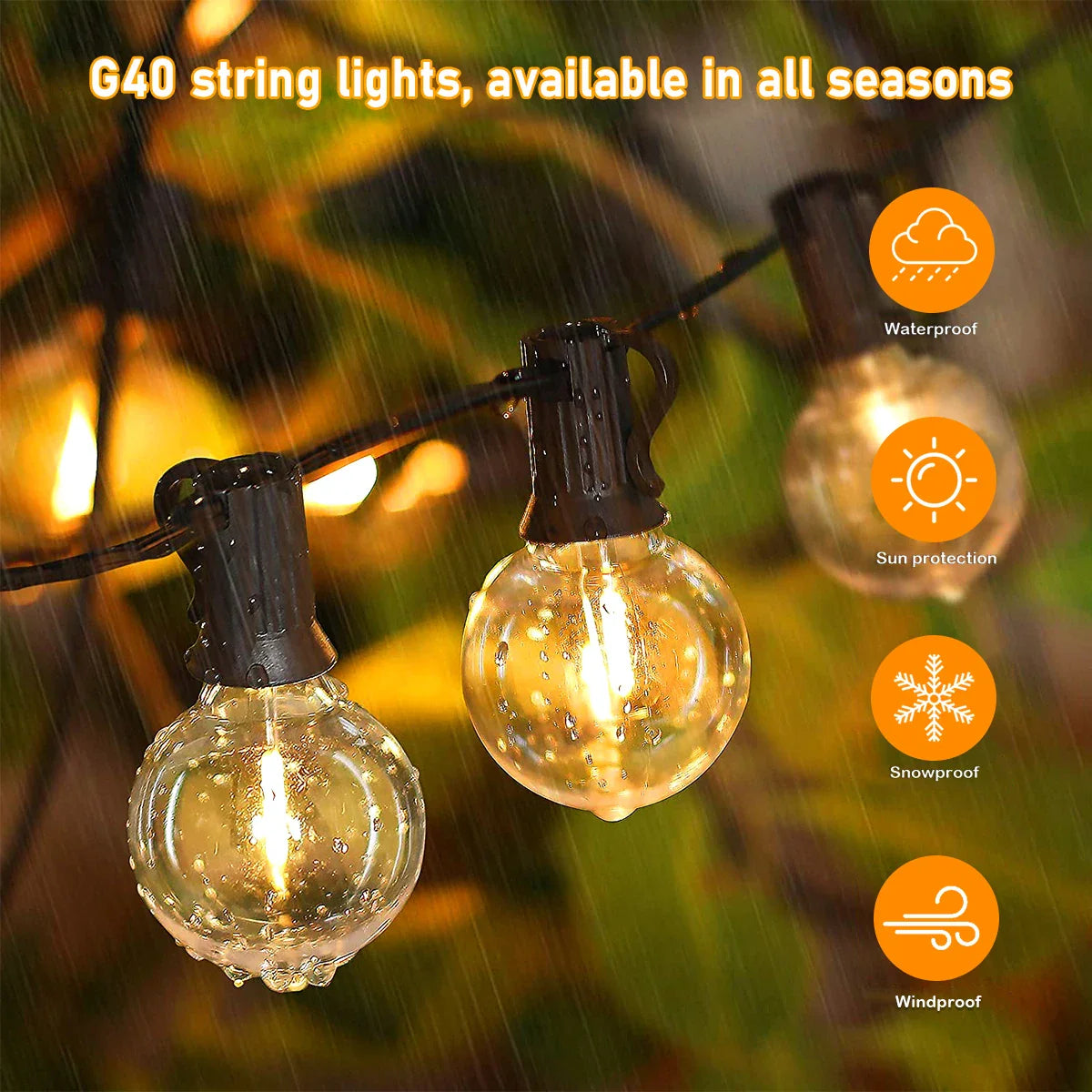 Ambiant Solar Bulb String Lights, Decorative Illumination
