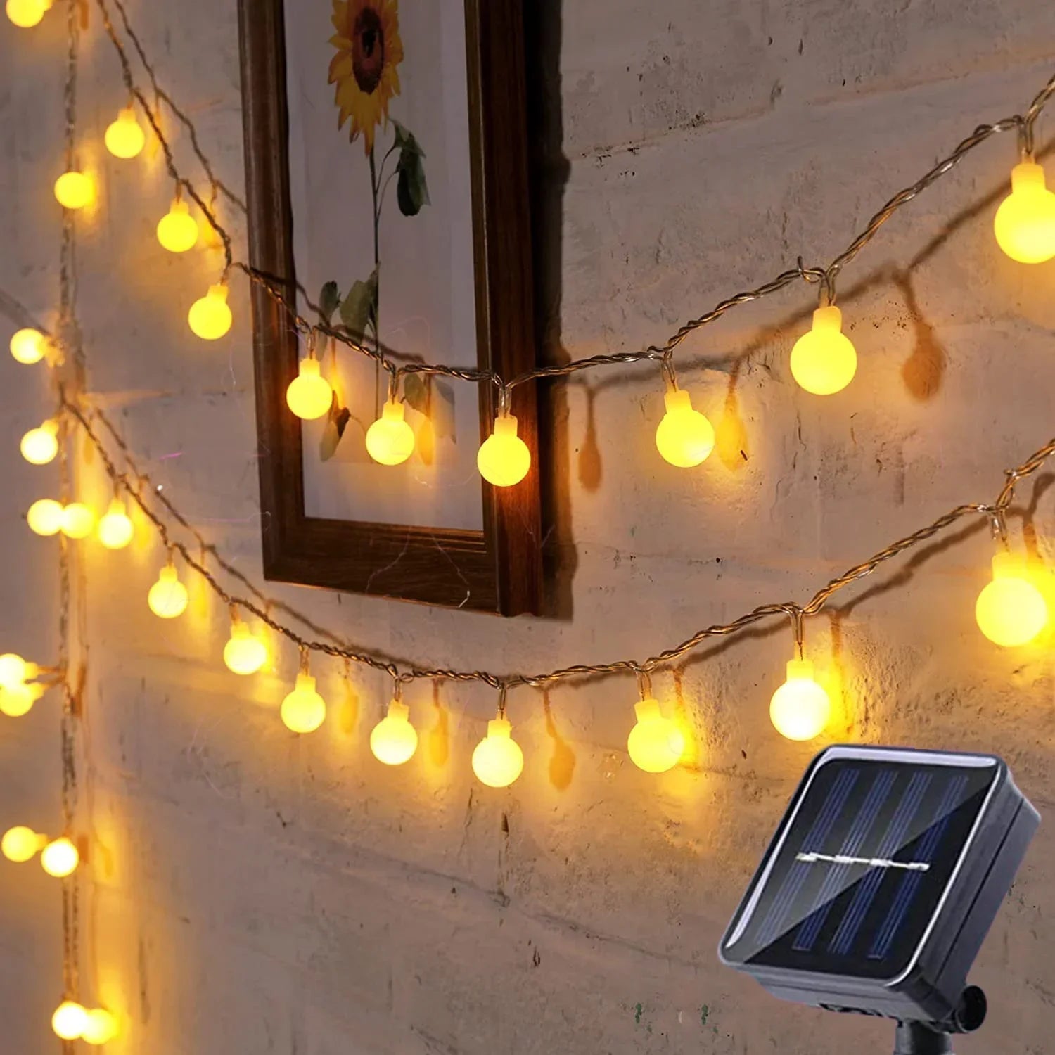Guirlande lumineuse solaire d'extérieur colorée et résistante aux intempéries
