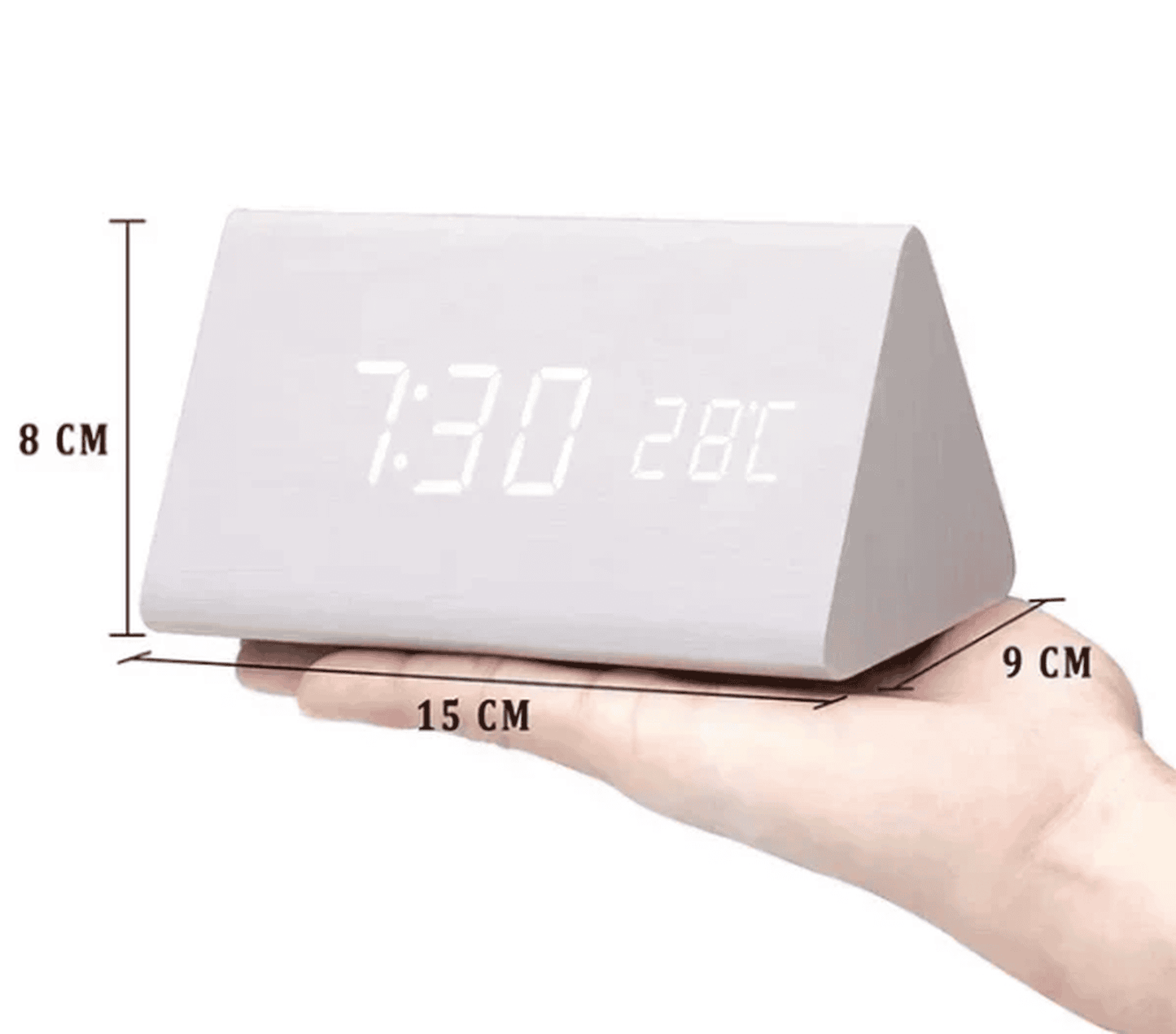 Voice-Activated LED Clock, Wooden Design