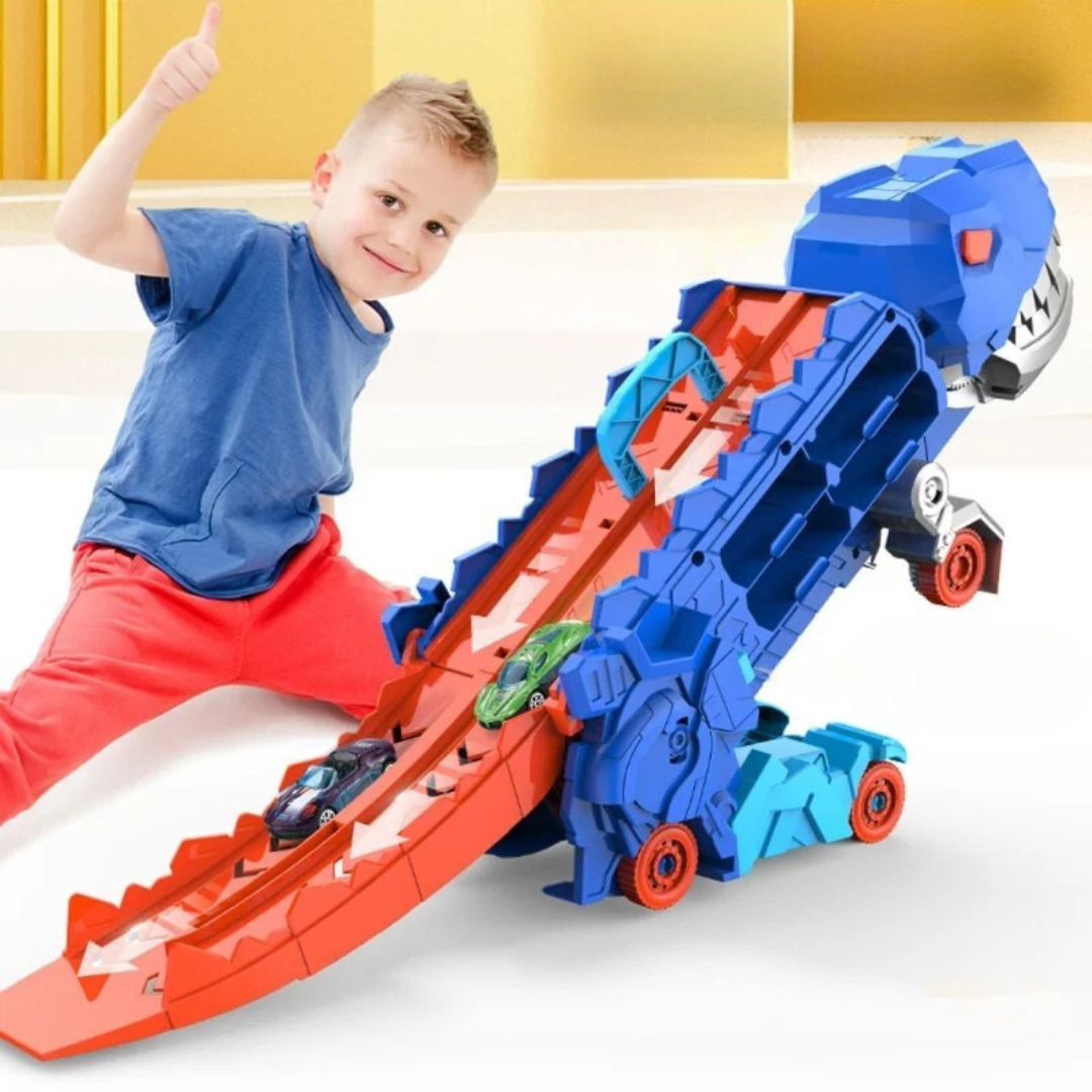 Transforming Dinosaur Race Track Toy Interactive Foldable