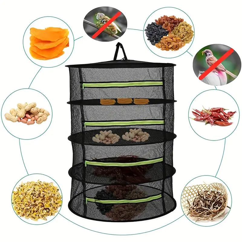 Foldable Drying Rack, Multi-Tier Mesh Design for Efficient Drying