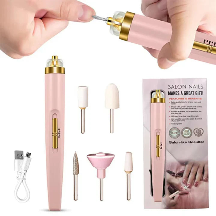 Versatile Nail Care Device, Portable Manicure Tool with LED Light