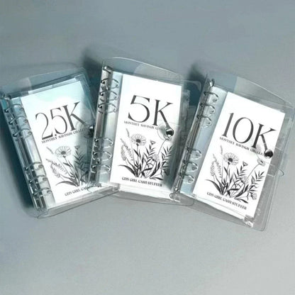 12-Month Envelopes Money Saving Challenge Binder  PVC Loose-Leaf Savings Organizer