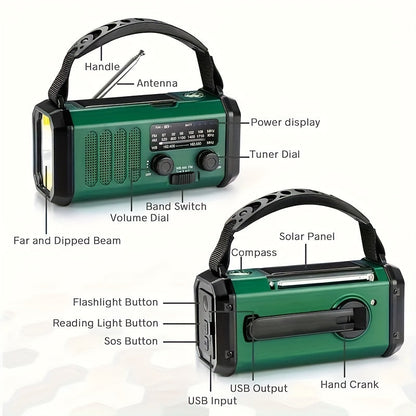 Multifunctional Emergency Radio with Flashlight and Charger