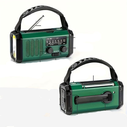 Solar-powered emergency radio, multi-functional power bank