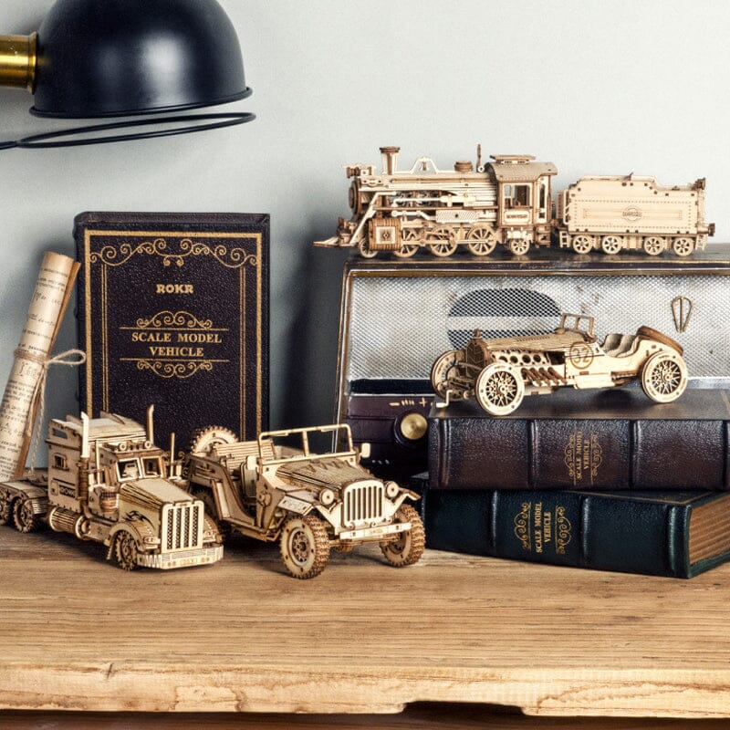 Intricate Wooden Mechanical Model Kit, Engaging Design