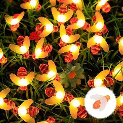 Solar Decorative String Lights, Vibrant Floral Design