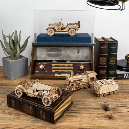 Intricate Wooden Mechanical Model Kit, Engaging Design