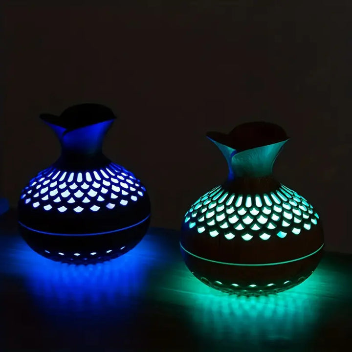 Aromatherapy Humidifier, LED Wood-Look Diffuser