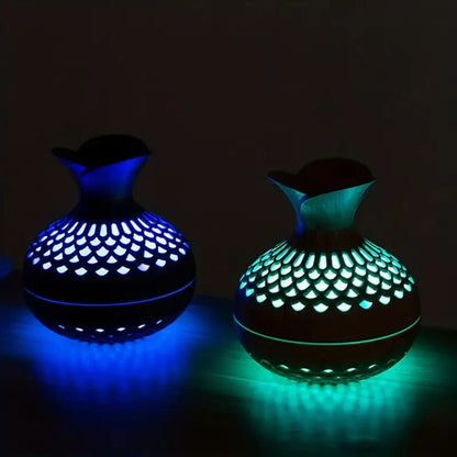 Aromatherapy Humidifier, LED Wood-Look Diffuser