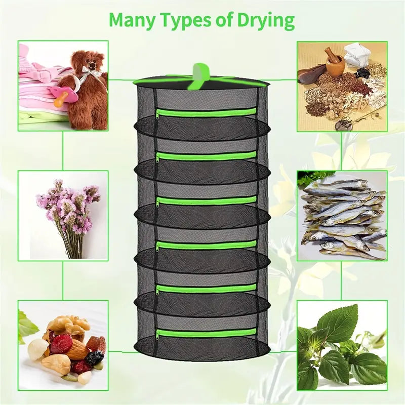 Foldable Drying Rack, Multi-Tier Mesh Design for Efficient Drying