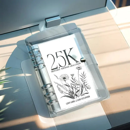 12-Month Envelopes Money Saving Challenge Binder  PVC Loose-Leaf Savings Organizer