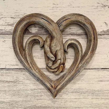 Heart-Shaped Wooden Wall Art, Rustic Charm