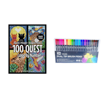 Colour By Numbers Mosaic Book Set 100-Page Artistic Activity