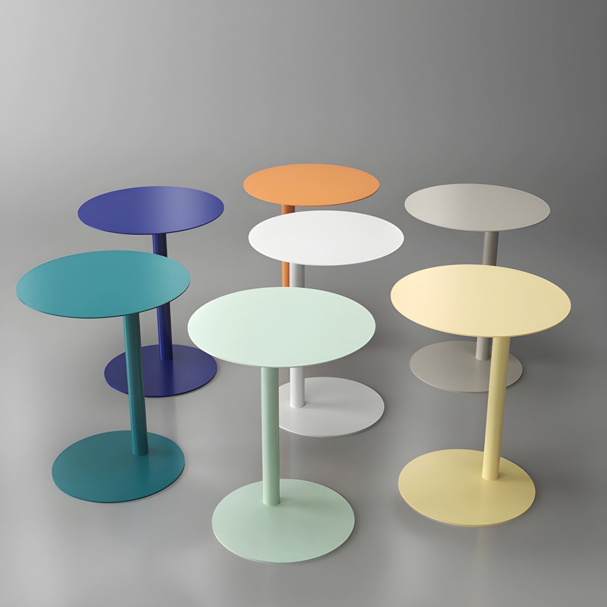 Nordic Round Metal C Table  Colorful Scandinavian Side Table
