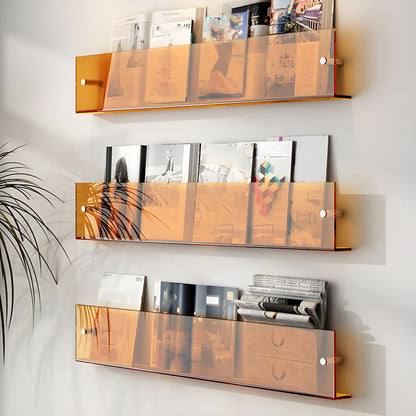 Modern Acrylic Wall-Mounted Bookcase  Floating Shelf