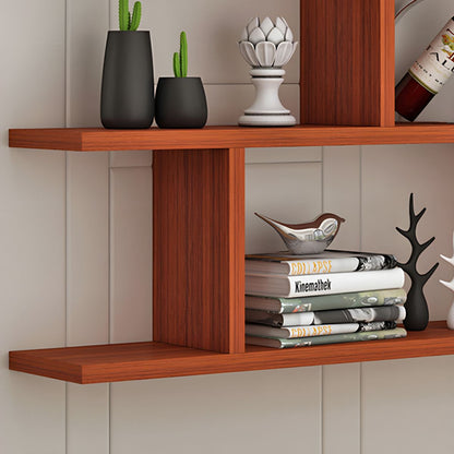Modern Wall-Mounted Open Bookcase  Slim Engineered Wood Shelf Unit