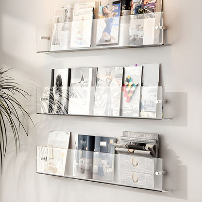 Modern Acrylic Wall-Mounted Bookcase  Floating Shelf