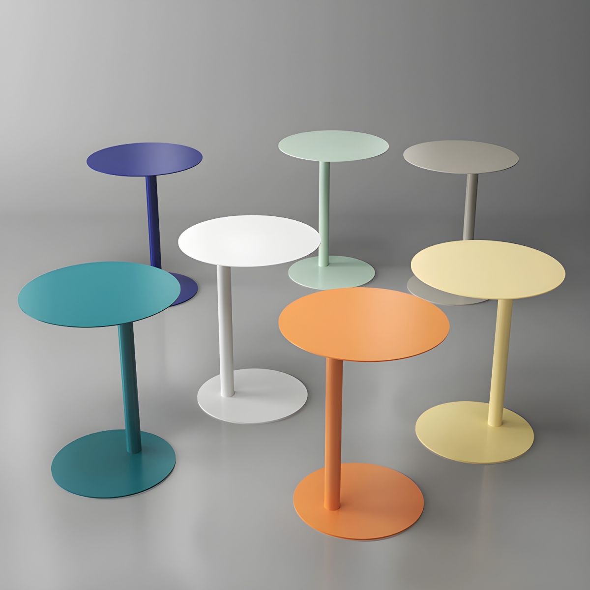 Nordic Round Metal C Table  Colorful Scandinavian Side Table