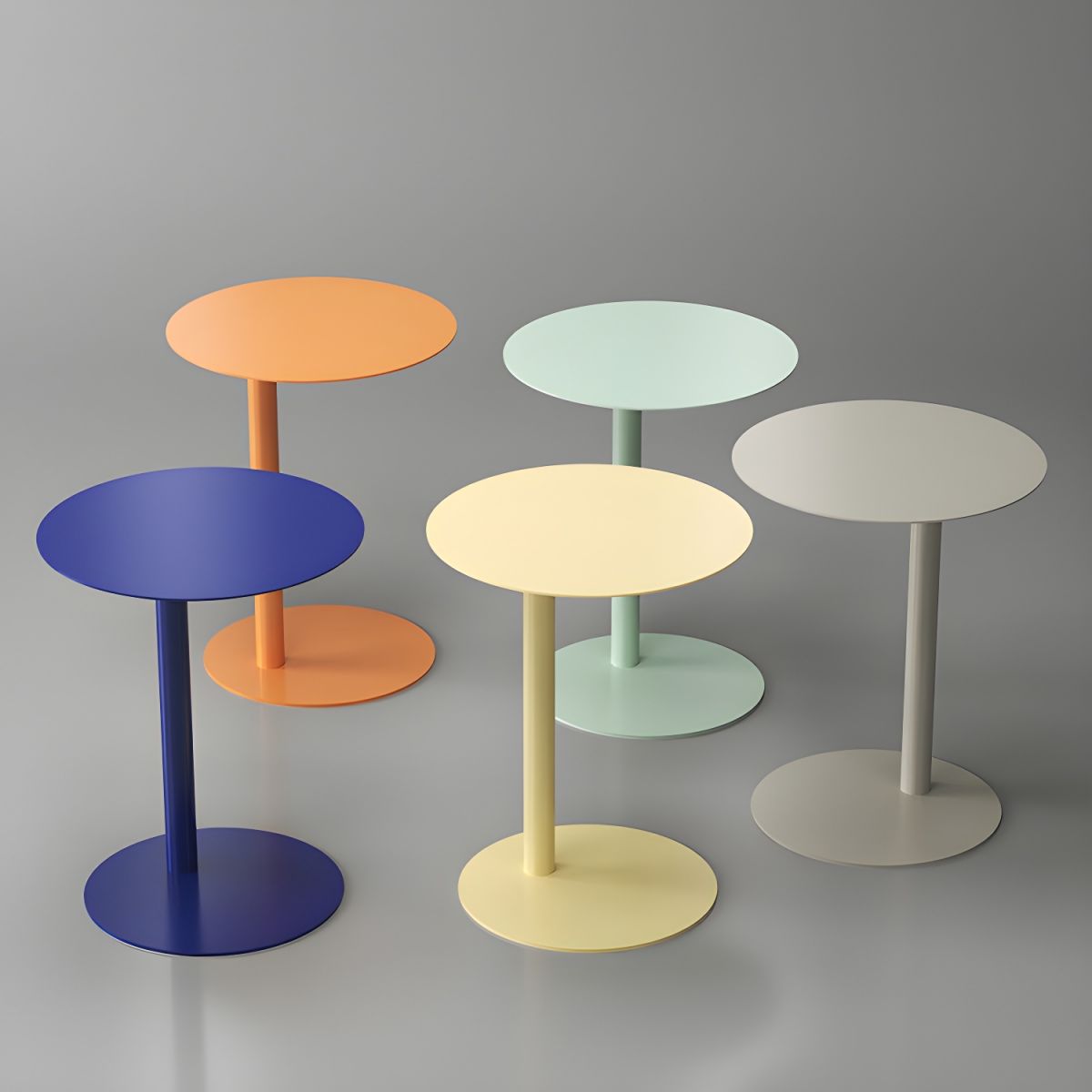 Nordic Round Metal C Table  Colorful Scandinavian Side Table