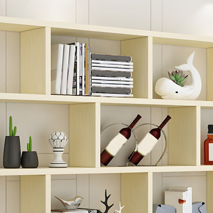 Modern Wall-Mounted Open Bookcase  Slim Engineered Wood Shelf Unit