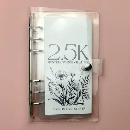12-Month Envelopes Money Saving Challenge Binder  PVC Loose-Leaf Savings Organizer
