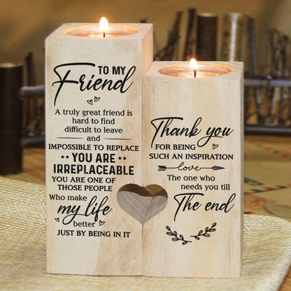 Wooden Friendship Candle Holder Gift Decor