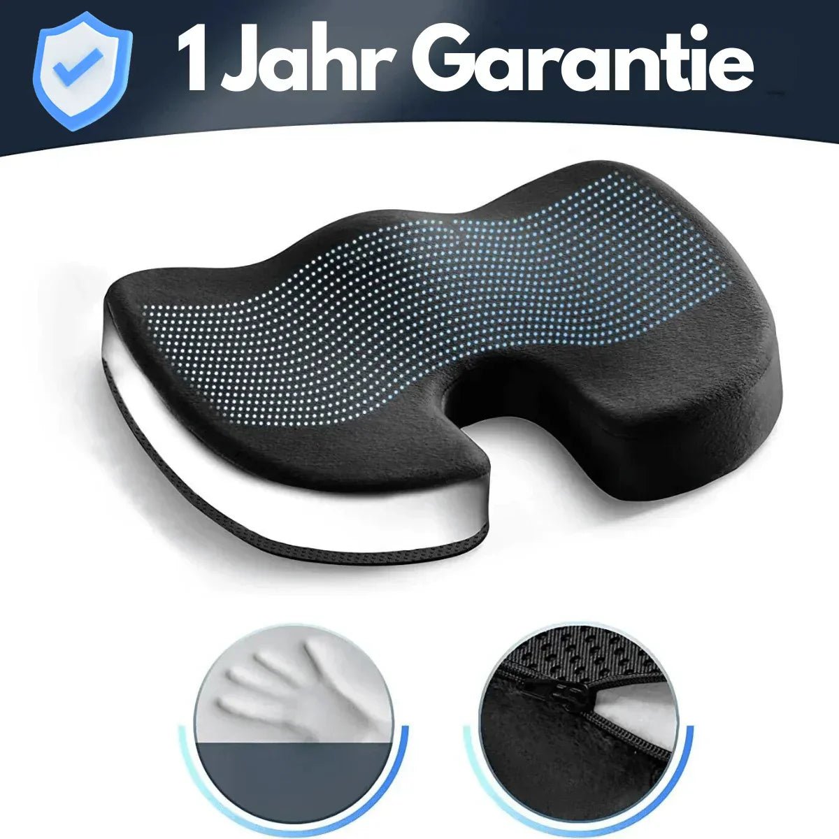 Supportive 4D Seat Cushion, Orthopedic Design