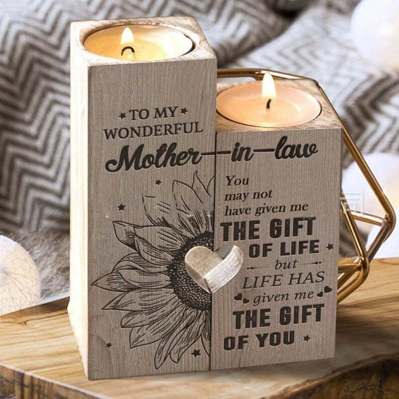 Wooden Friendship Candle Holder Gift Decor