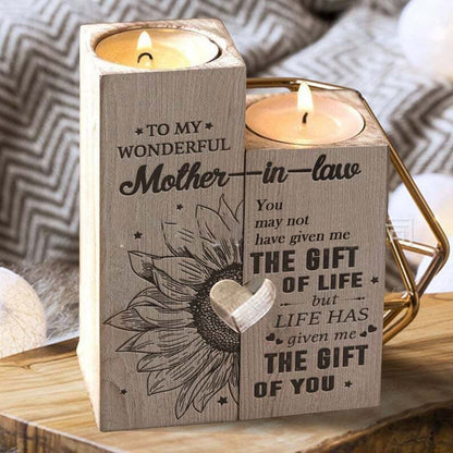 Wooden Friendship Candle Holder Gift Decor